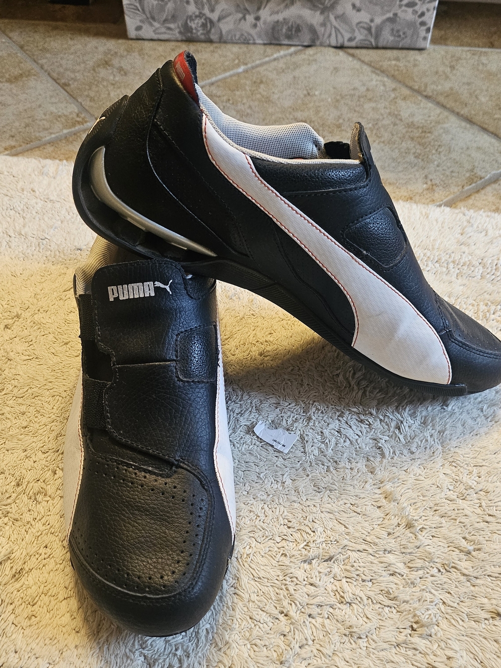 Puma Black and White Men’s Slip-On Athletic Shoes